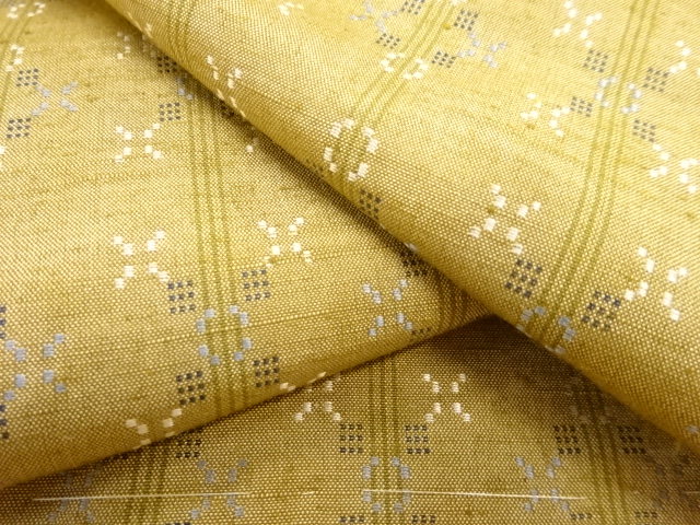  未使用品　仕立て上がり　本場琉球花織　手織り紬着物